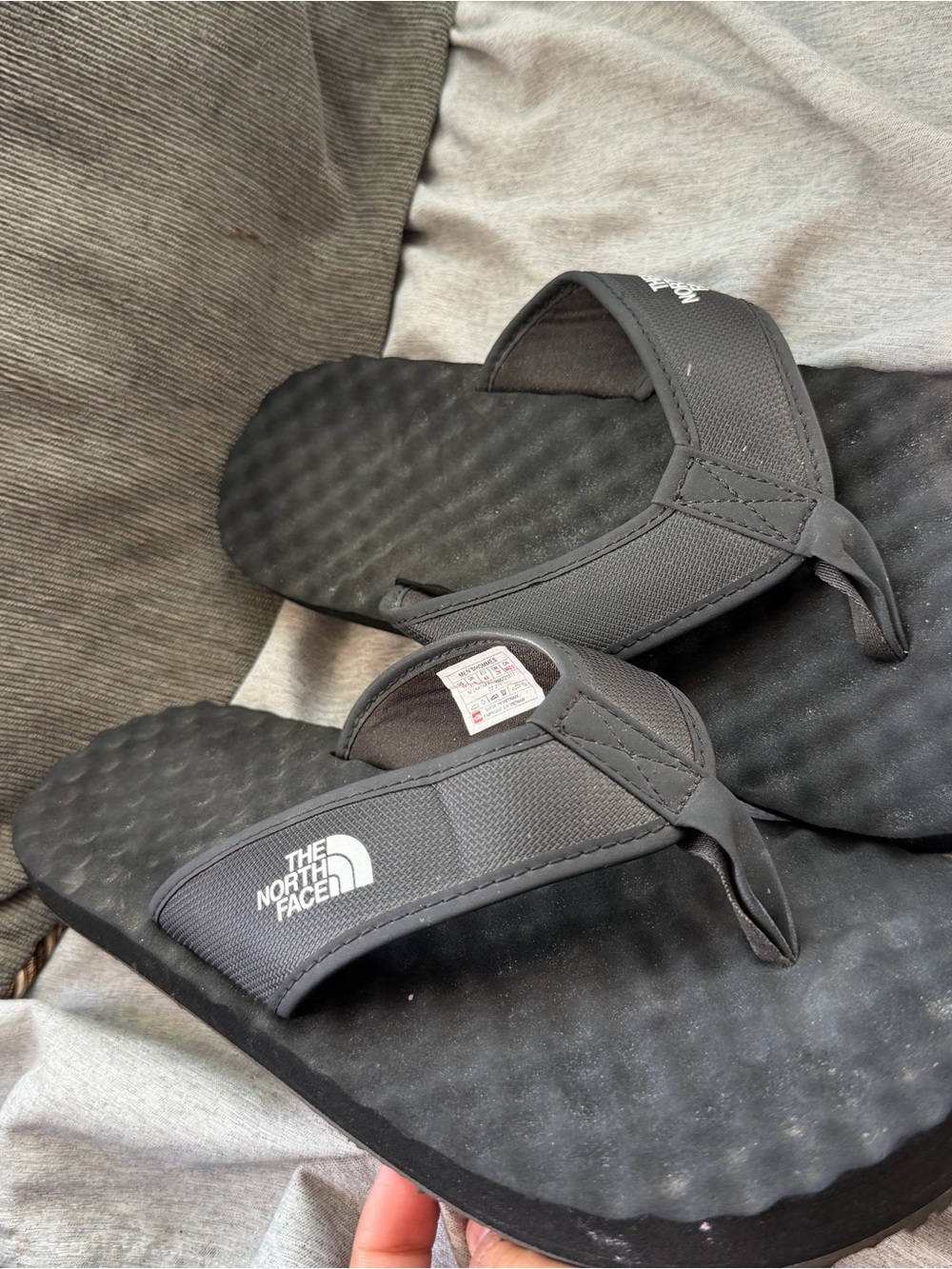 The North Face Men’s Black Flip-Flop Sandals with Cushioned Footbed